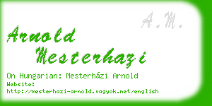 arnold mesterhazi business card